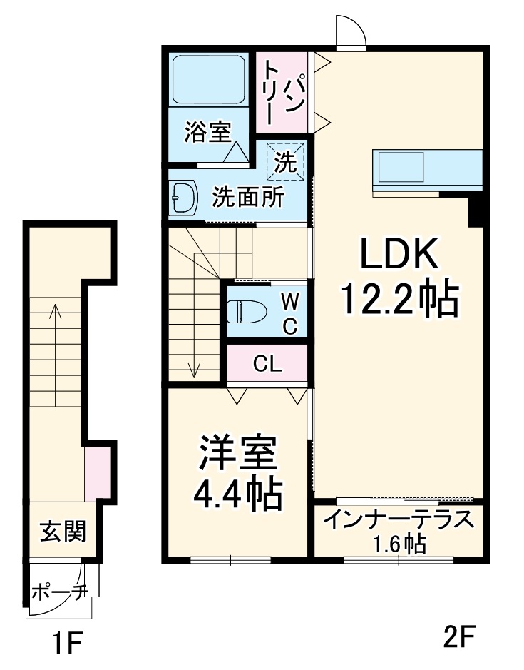 ローズ・コート・202号室の間取り