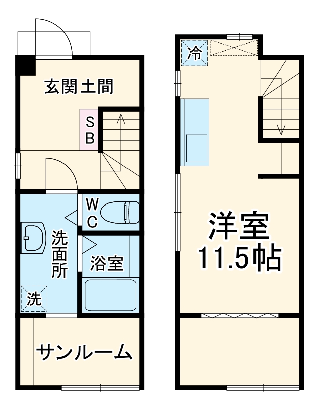 リヴェールコート那加・B103号室の間取り