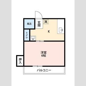 ルームいつき西棟の間取り