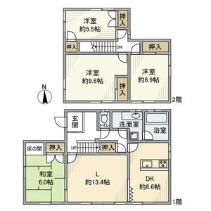 本宿町下トコサフ戸建の間取り