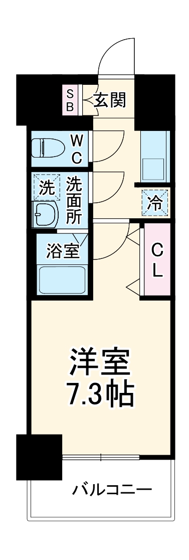 S-RESIDENCE亀島駅前ascentの間取り