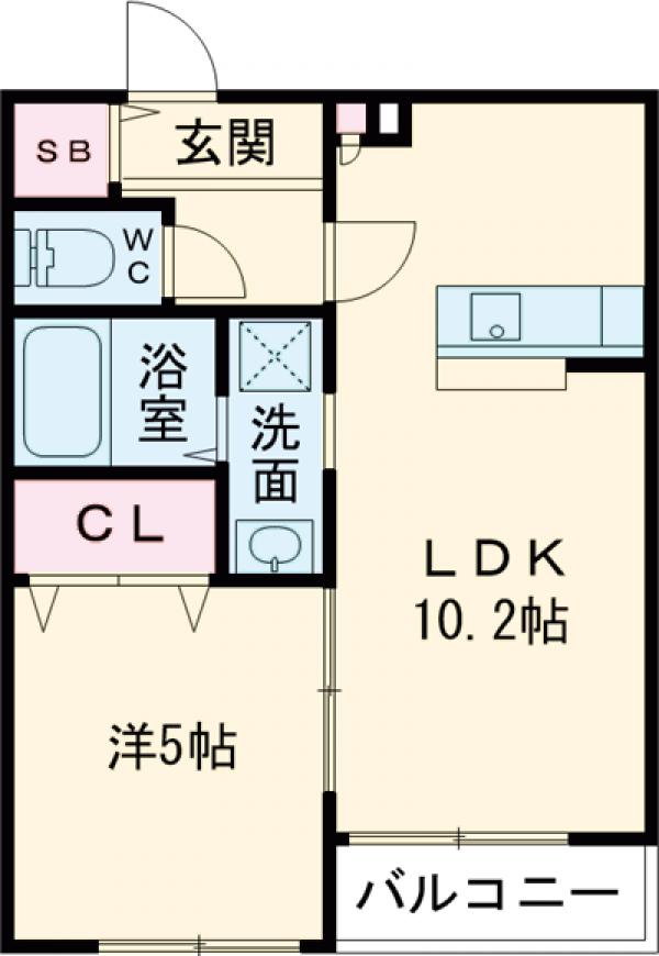 梅田の完工年月(2018年3月)築の賃貸マンションの間取り