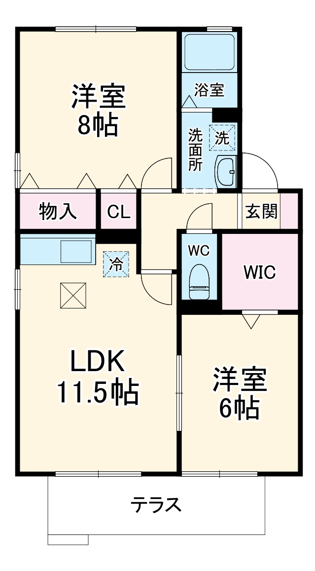 UNIT・8 Bの間取り
