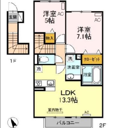 メルヴェーユ竹谷の間取り