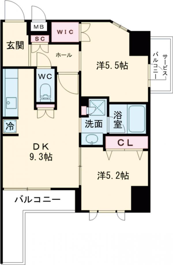 ワンルーフレジデンス台東根岸・1401号室の間取り