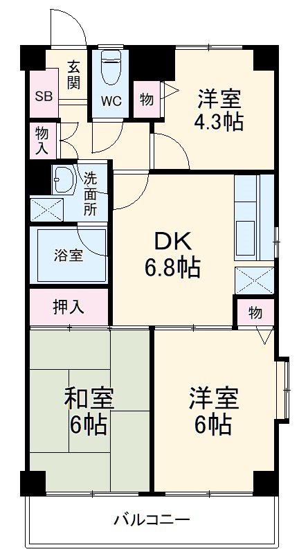 サントゥール白楽の間取り