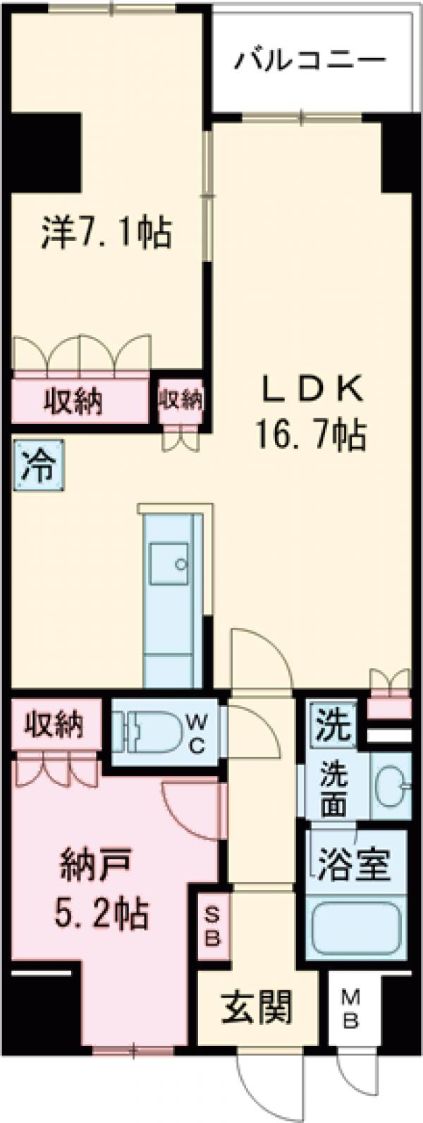 サンジョイアゼロ・208号室の間取り