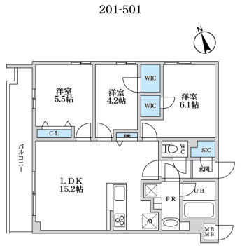S-RESIDENCE富士見ヶ丘afford・301号室の間取り