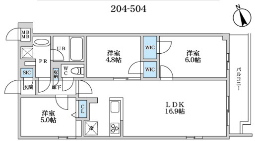 S-RESIDENCE富士見ヶ丘afford・403号室の間取り