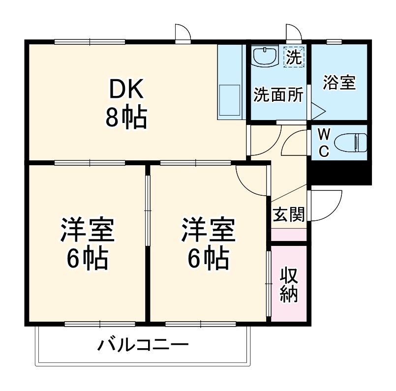 クレール福清水・103号室の間取り