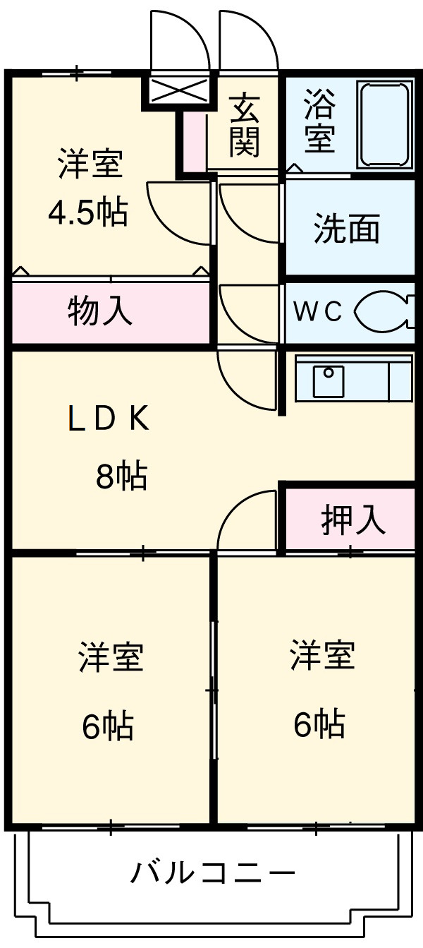 ラヴィーヌ水谷の間取り