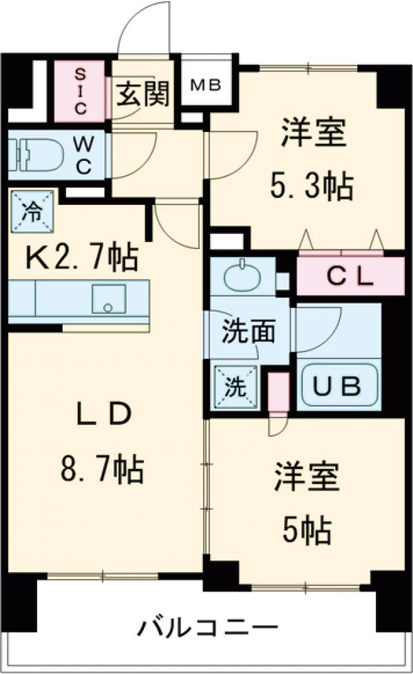 エミリブ鷺ノ宮・603号室の間取り