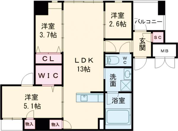 MODERN PALAZZO薬院2丁目の間取り