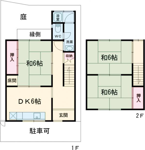 北嵯峨北ノ段町貸家の間取り