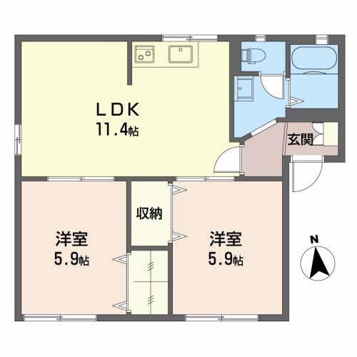 フレグランス若葉Bの間取り