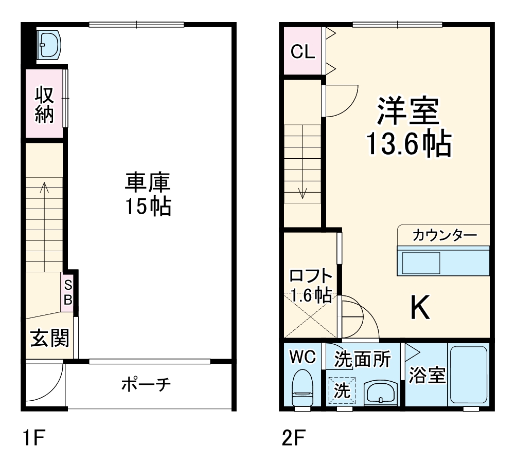 ガレージハウスの間取り