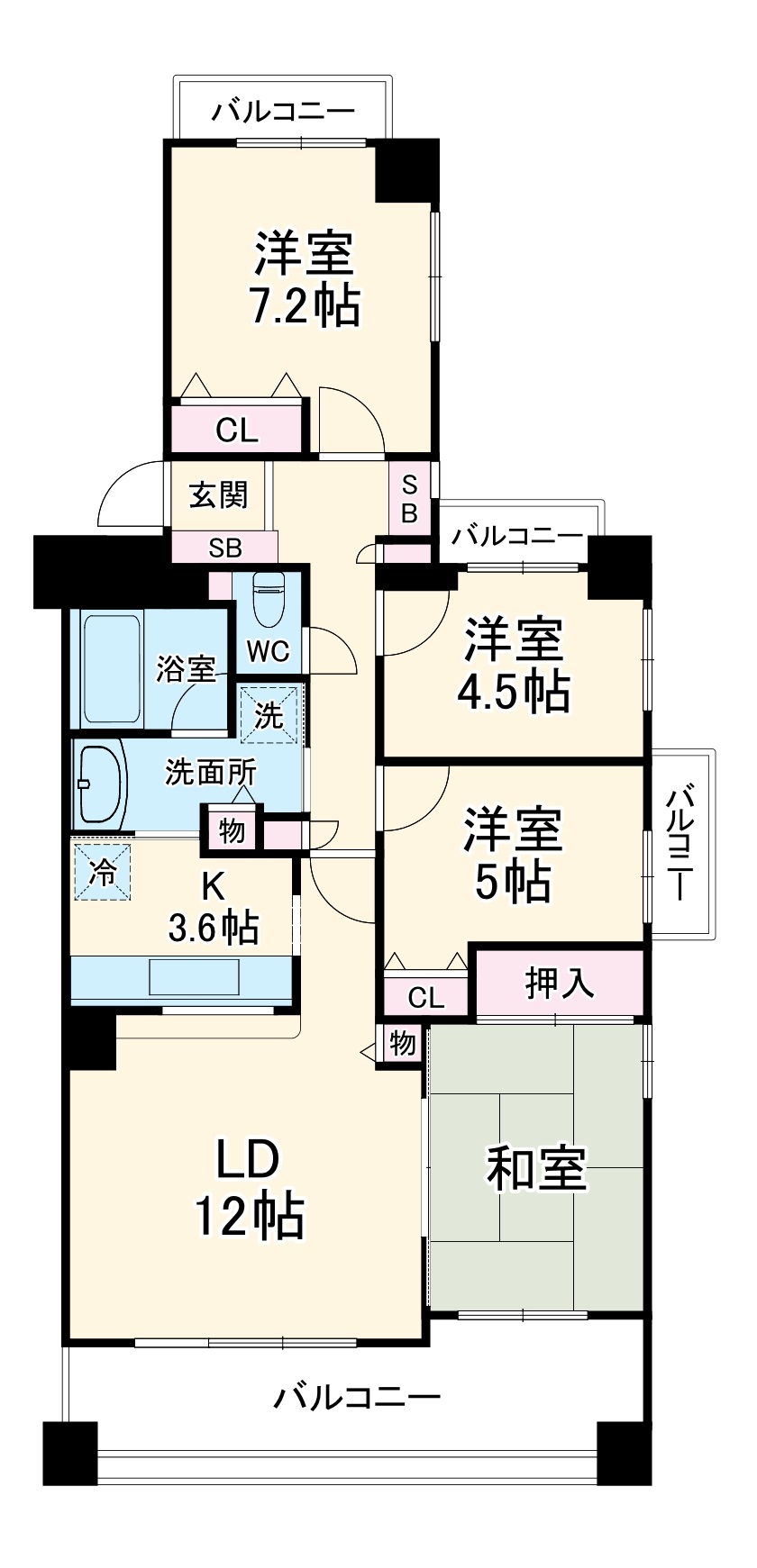 エステ・スクエアさがみ野センターガーデンの間取り