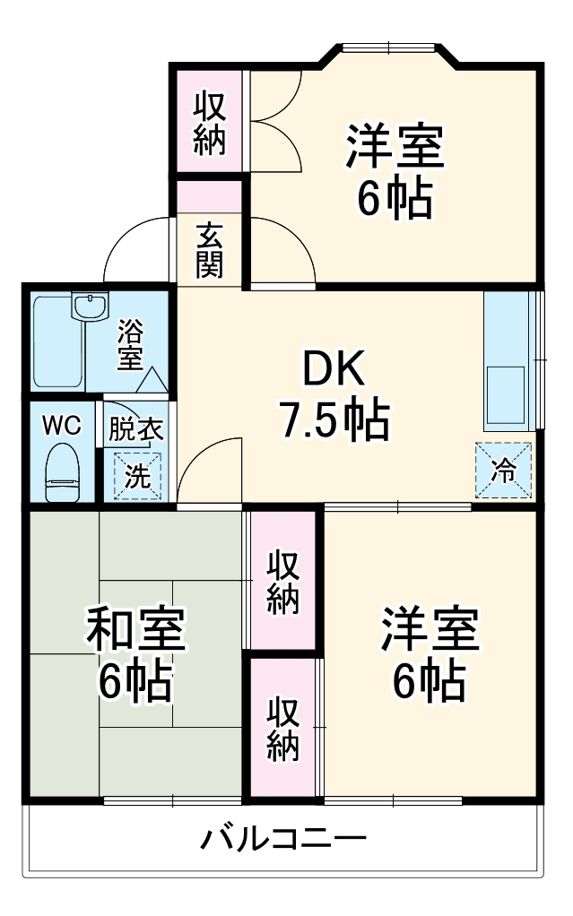 ブライトンA・203号室の間取り
