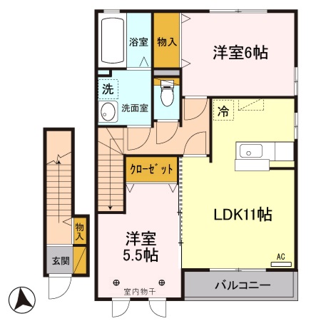 イエロー アイリス Bの間取り