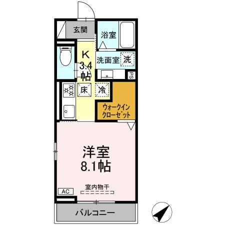 AXIS（C棟）・106号室の間取り
