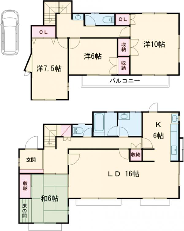 宮坂1丁目戸建の間取り