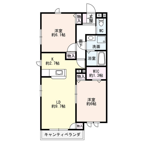 デュラアサヒD棟の間取り