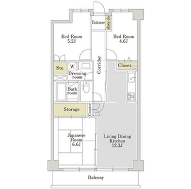 アーバンパーク三ッ池公園E棟の間取り