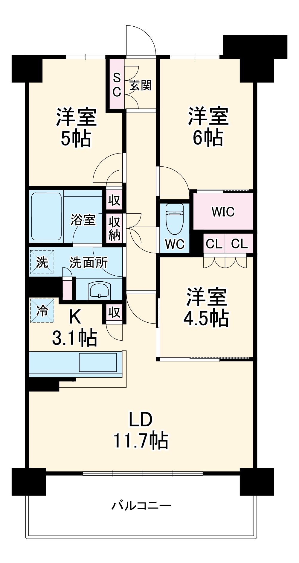 ドゥーエ武蔵浦和の間取り