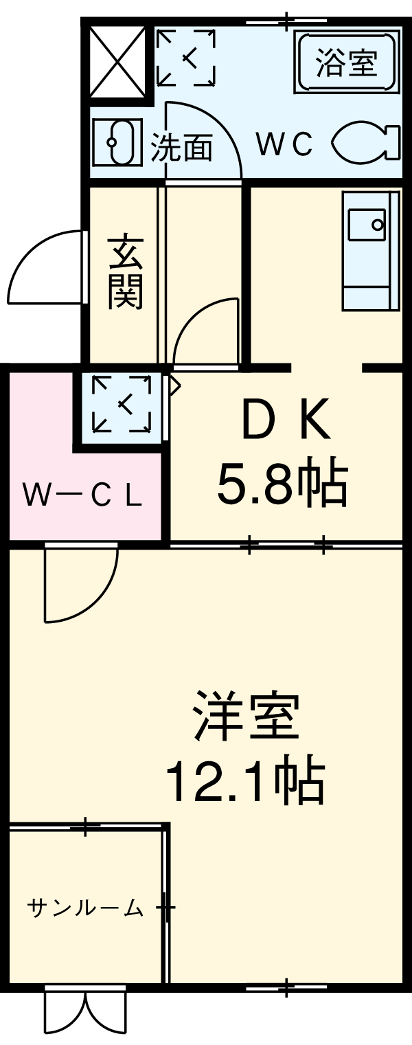 レインボーカーサ内田橋の間取り
