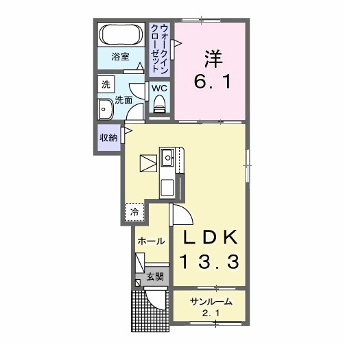 グランウッドＡ・01030号室の間取り