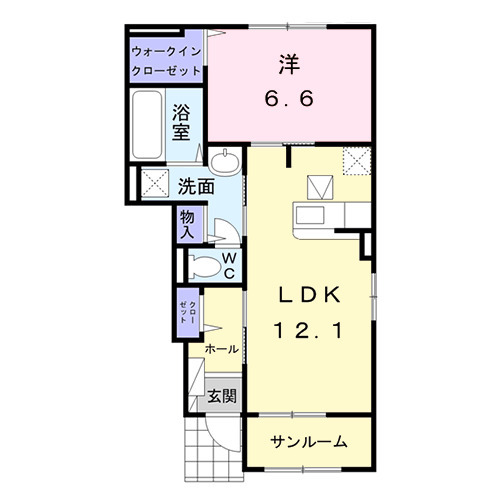 ミーティア・01040号室の間取り