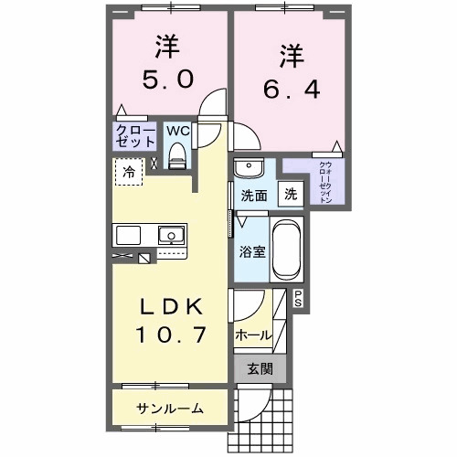 クレストコート・01020号室の間取り