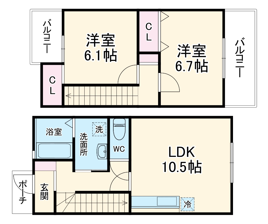 ジェミニⅠ 南棟の間取り