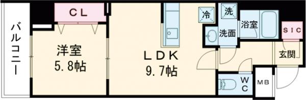 西日暮里の完工年月(2015年8月)築の賃貸マンションの間取り