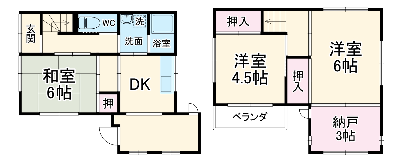 長作台2丁目貸家・1号室の間取り