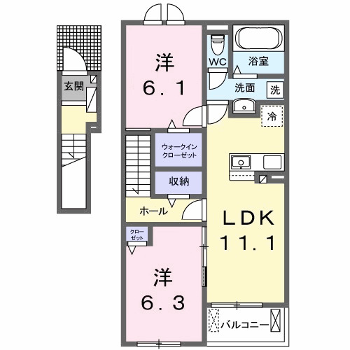 エタニティ・Ａ・02020号室の間取り