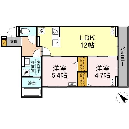 Ｄ－ＲＯＯＭ　登戸Ⅴ・302号室の間取り