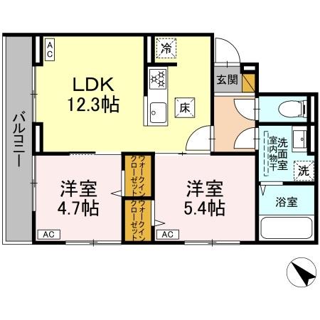 Ｄ－ＲＯＯＭ　登戸Ⅴ・103号室の間取り