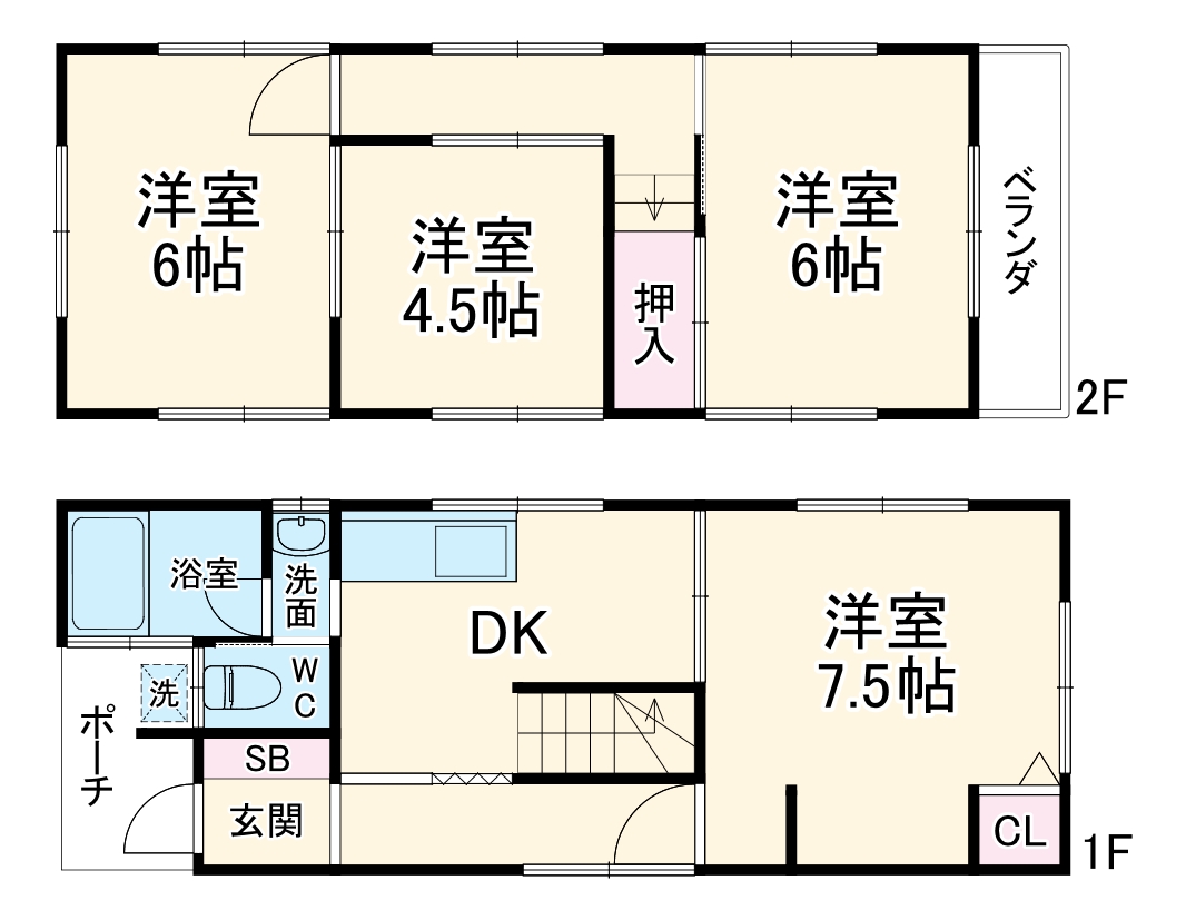 上麻生６丁目戸建・1号室の間取り