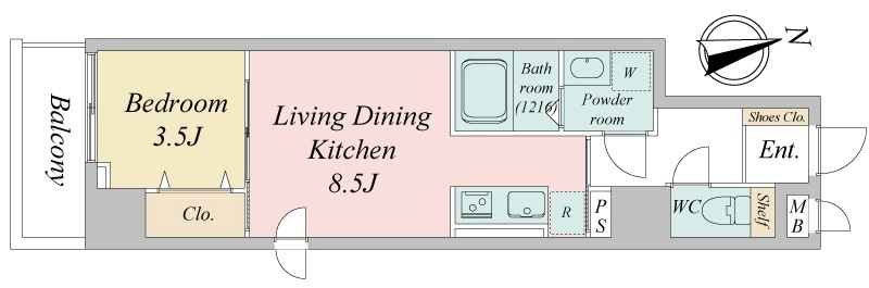 エスティメゾン川越・802号室の間取り