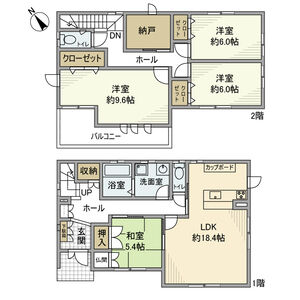 矢作町竊樹戸建の間取り