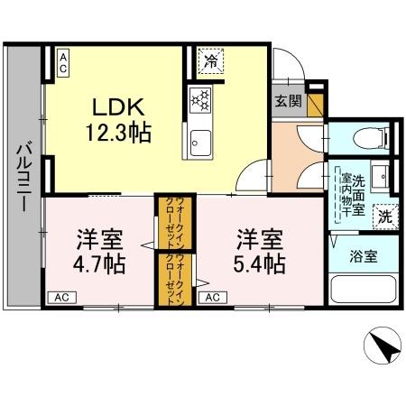 Ｄ－ＲＯＯＭ　登戸Ⅴ・303号室の間取り