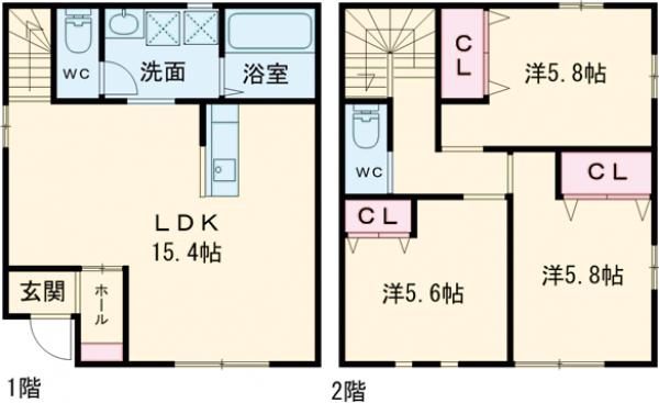 コンフォートＢ・B号室の間取り