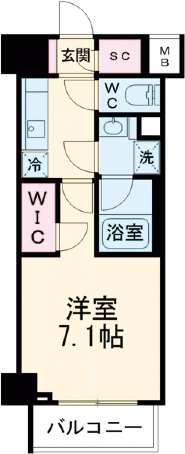 ラグディア芝公園・702号室の間取り