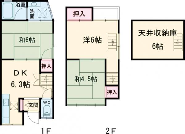 嵯峨天龍寺北造路町貸家22の間取り