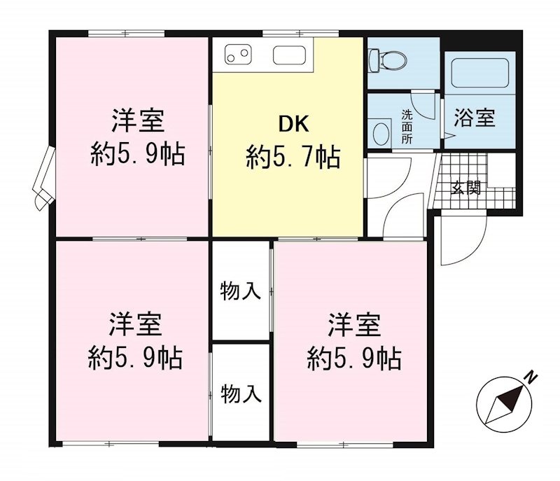 リバーサイド中島Aの間取り