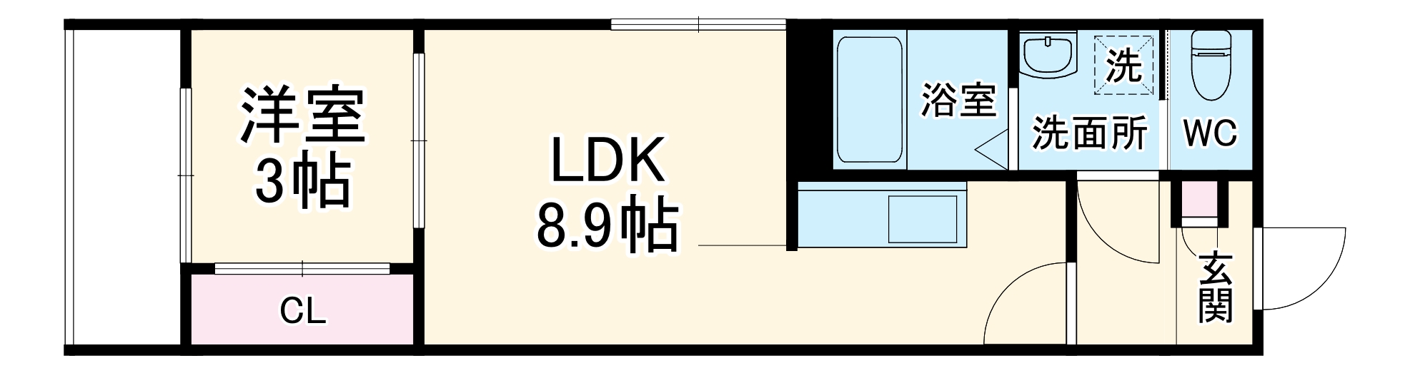 Calm栄生・302号室の間取り