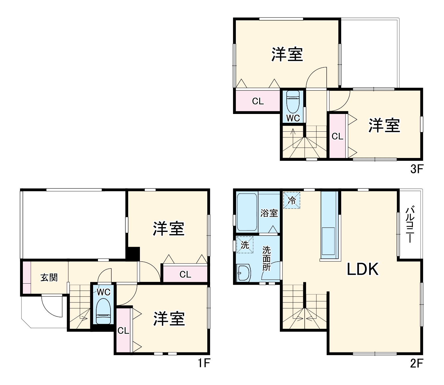 大宮上小町貸家Bの間取り