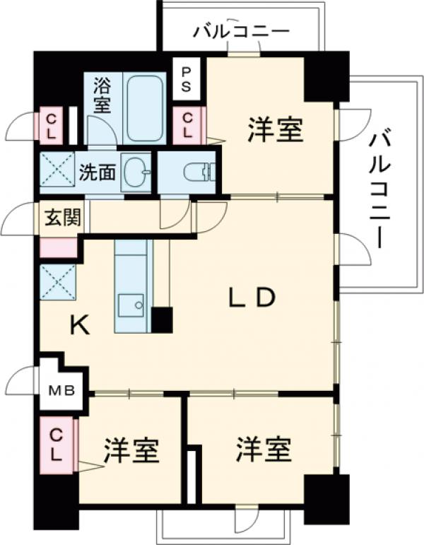 MODERN PALAZZO天神南Ⅱの間取り