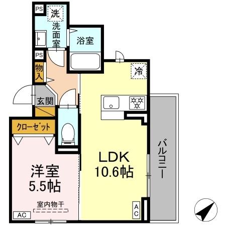 プラージュ津田沼・301号室の間取り